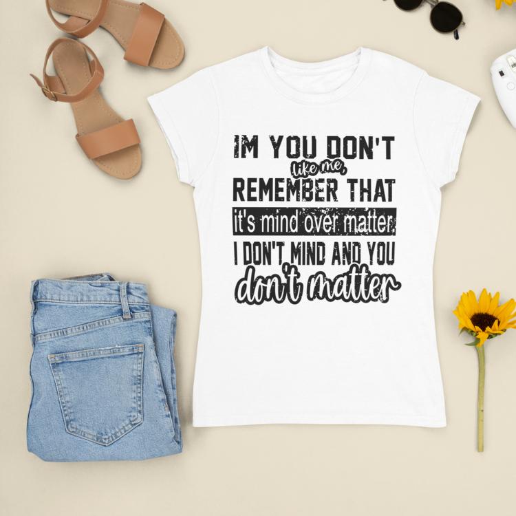 Women's Letter Print Cotton Short Sleeve Tee with Unique Text Design I Don't Mind And You Don't Matter Memes Shirt Casual Graphic Short Sleeve T-Shirt Top Womenswear Graphic Print T-Shirt