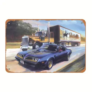 Smokey And The Bandit Vintage Metal Sign - 8X12 Inch Tinplate Poster For Bar, For Man Cave, Office, Or Garage Decor fashion 2025