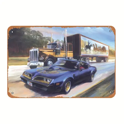 Smokey and the Bandit Vintage Metallic 8x12in Iconic Metal Tinplate Plaque Sign - Americana Inspired Art, Sturdy Look, Vintage Wall Art, Garage Decor, Decorations for Room