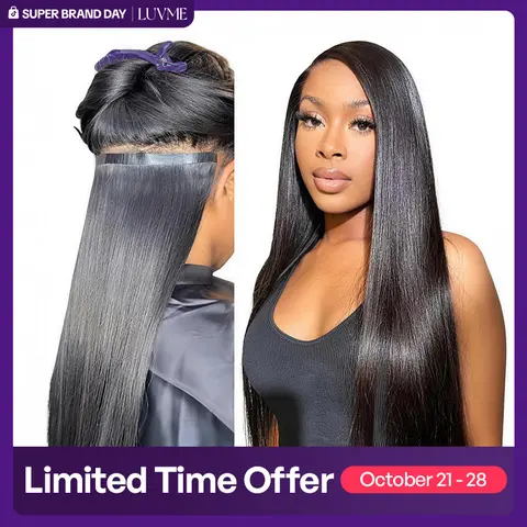 LUVME Clip-Ins 100% Virgin Human Hair Seamless & Invisible Edge Straight/Body Wave/Kinky Curly/Yaki Straight/Messy Curl/Burmese Curl #DealsForYouDays