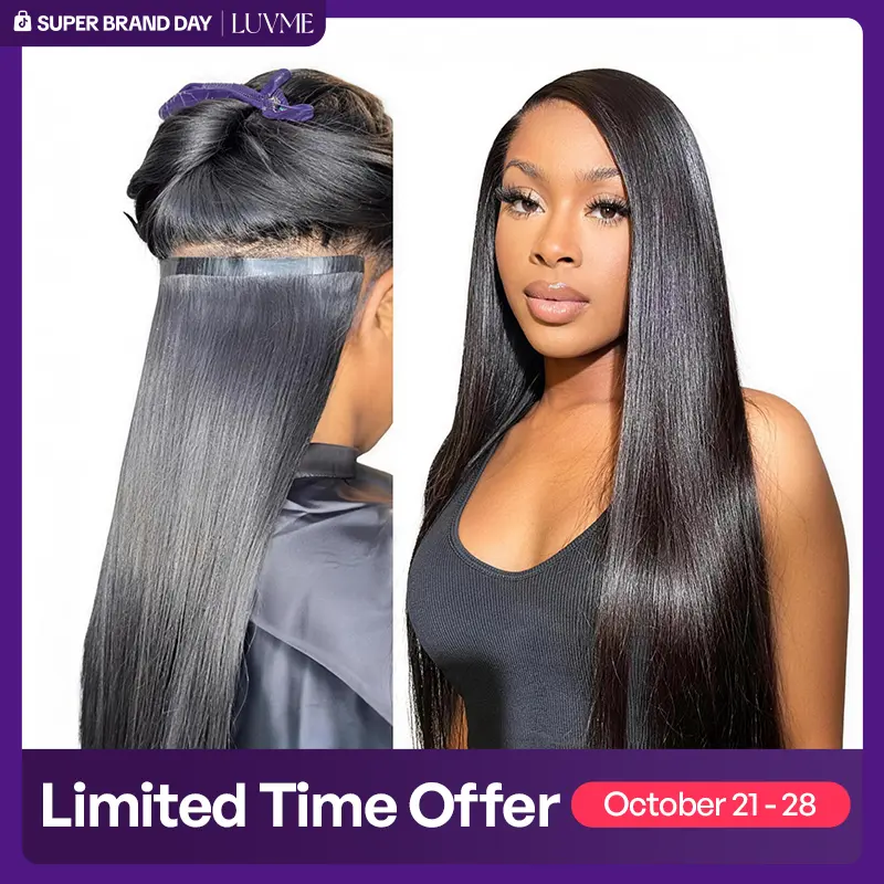 LUVME Clip-Ins 100% Virgin Human Hair Seamless & Invisible Edge Straight/Body Wave/Kinky Curly/Yaki Straight/Messy Curl/Burmese Curl #DealsForYouDays