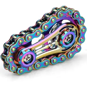 001 ZC Cool Sprockets Hand Roller Fidget Chain Toys, Metal Fidget Spinner, Sensory Bike Chain Gears, EDC Novelty Anti Anxiety Hand Finger Spinner Kinetic Desk Office Birthday Gift for Boys Men Boyfriend