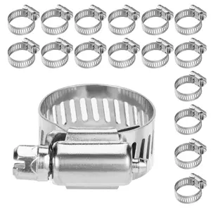 Stainless Steel Drive Hose Clamps Fuel Line Worm Clip 50 Pcs 3/8"-1/2"