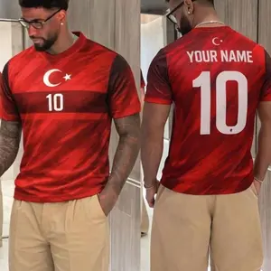 Personalized Turkiye Soccer Fan 3D T-Shirt, Turkey Custom Name Number Football Jersey Red Top, Jersey For Supporters OG9 MZT Q54