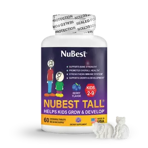 NuBest Tall Kids, 60 Chewables | With Calcium & Vitamin D, Bone & Growth Support for Children Ages 2-9