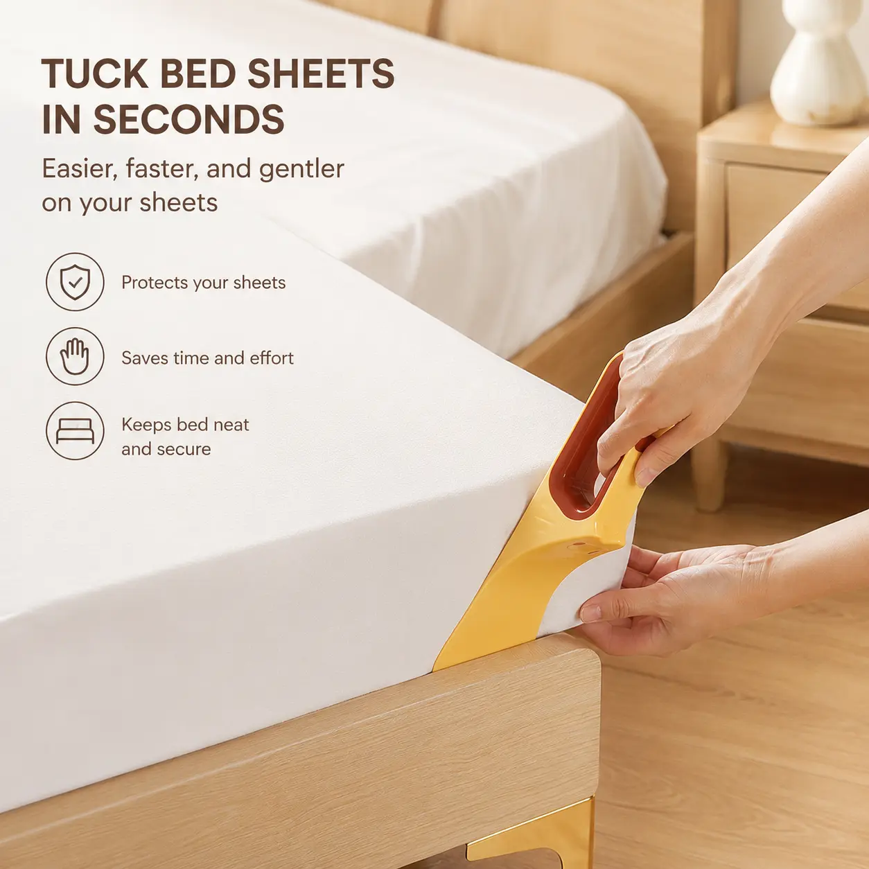1-Count Compact Plastic Bed Sheet Organizer Tool, 2-Tone Animal Shapes, Streamlined Smooth Edge Household Aid for Easy Arrangement, Neat Flat Surface, Saves Time and Effort