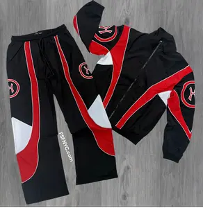 HDSN - Windbreaker Set - Black/Red