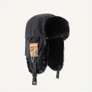 Winter Lei Feng Hats - Unisex Fashion Thickened Windproof Thermal Ear Protection Cycling Cap with Plush Fabric