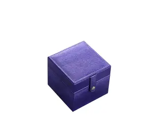 Blovely Well 4" Long Travel Jewelry Case, Square Shaped, Azure Blue