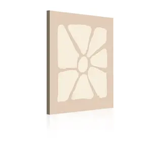 Abstract cream flower on beige background Modern abstract canvas painting, stylish printed poster, suitable for home decoration in the living room, dining room, bedroom, bathroom, and office. Also a perfect holiday gift. Framed, 30x40cm
