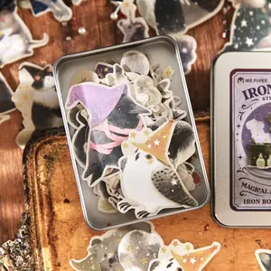 Magic Animal Stickers, 100 Sheets Per Box, Iron Box Labels, Vintage Border Tags, Decorative Paper for Furniture School Office Supplies, Sticker Packs