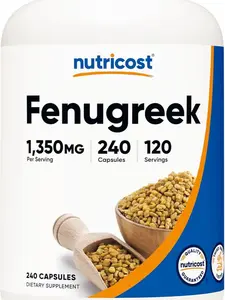 Nutricost Fenugreek Seed 1350mg, 240 Capsules - Gluten Free, Non-GMO, 675mg Per Capsule
