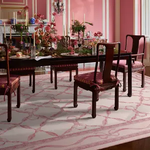 Modern French Bow Tie Plaid Carpet, Large Area Rug for Living Room Bedroom, Washable Non-Slip Soft Velvet Mat, Home Decor