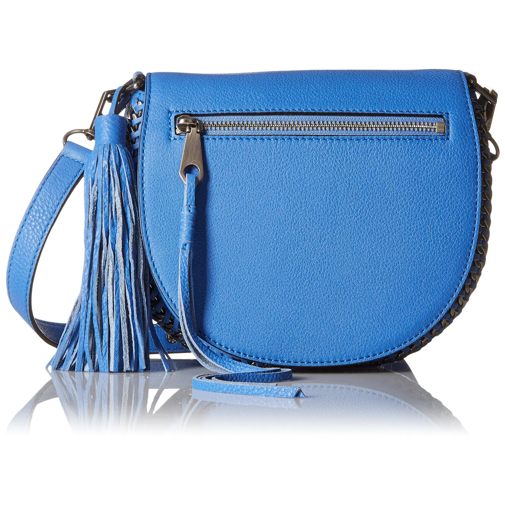 Betsey Johnson Women's Denim Blue Saddle Bag, Rebecca Minkoff Bag, Crossbody Bag, Purses Crossbody Bag