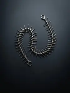 Dark Punk Spiked Waist Chain for Men Women, Y2K Aesthetic Jeans Belt, Gothic Centipede Pants Chain, Hip Hop Streetwear Accessory