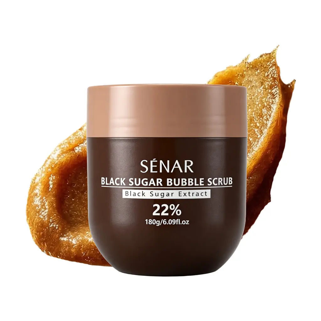Brown Sugar Foaming Body Scrub Cleanser, Gentle Exfoliating Face Scrub with Bubbles, Blackhead Removal & Skin Repair, Daily Skincare for All Skin Types, Exfoliates, Face/Body, Daily Use, Bubble Scrub