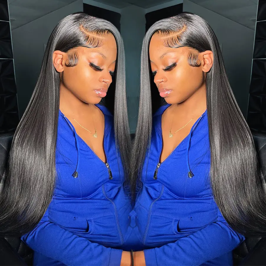 Luler Hair Pre Bleached Straight Lace Front Wigs 13x6 HD Transparent Lace Front Human Hair Wigs For Women 100% Human Hair 200% Density Straight Wig Pre Plucked Pre Bleached
