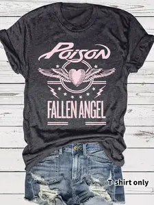 Vintage Band Print Short Sleeve T-Shirt for Women, Casual Summer Top, Fitted and Breathable, Available in S-Xxl