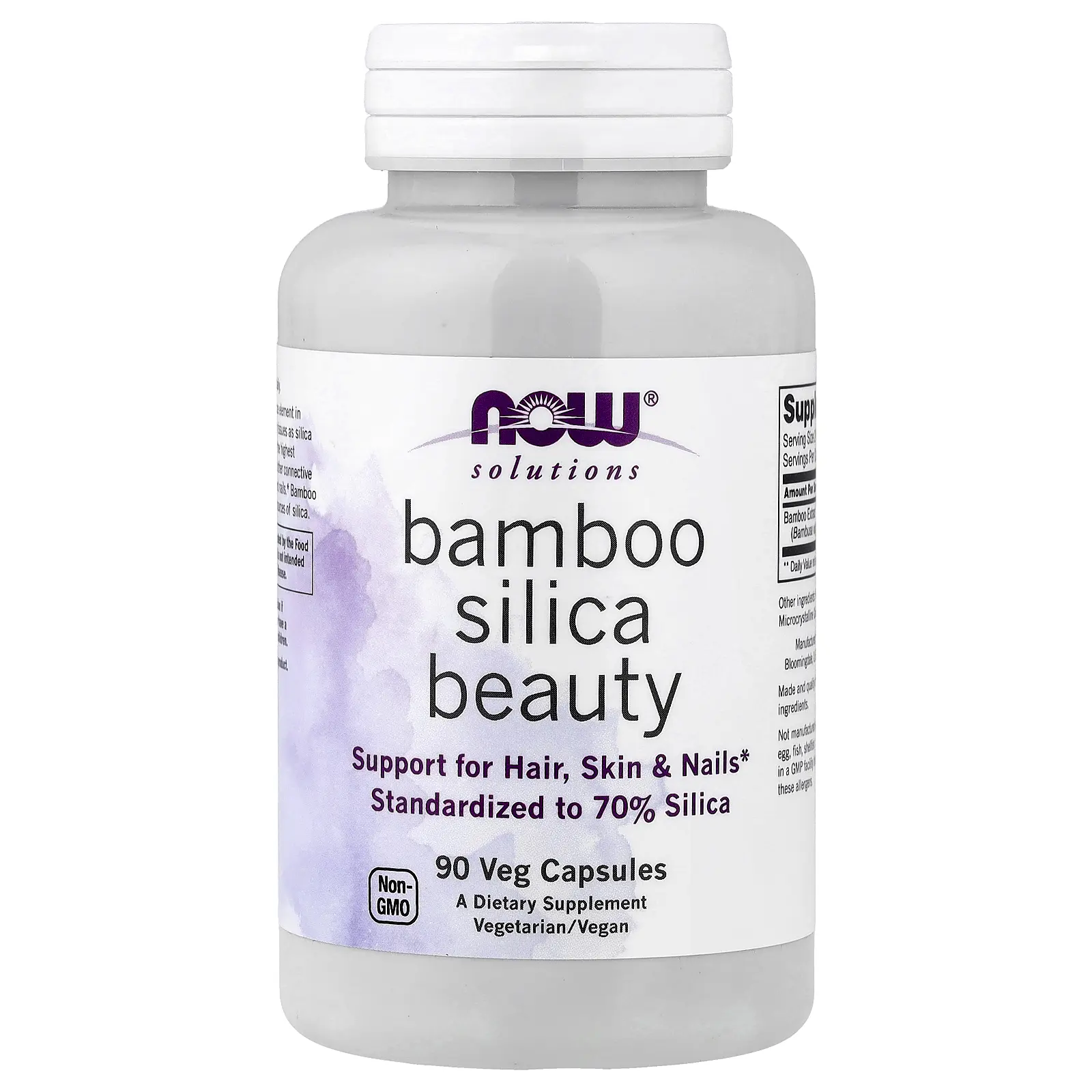 NOW Foods Solutions, Bamboo Silica Beauty, 90 Veg Capsules (380 mg per Capsule)