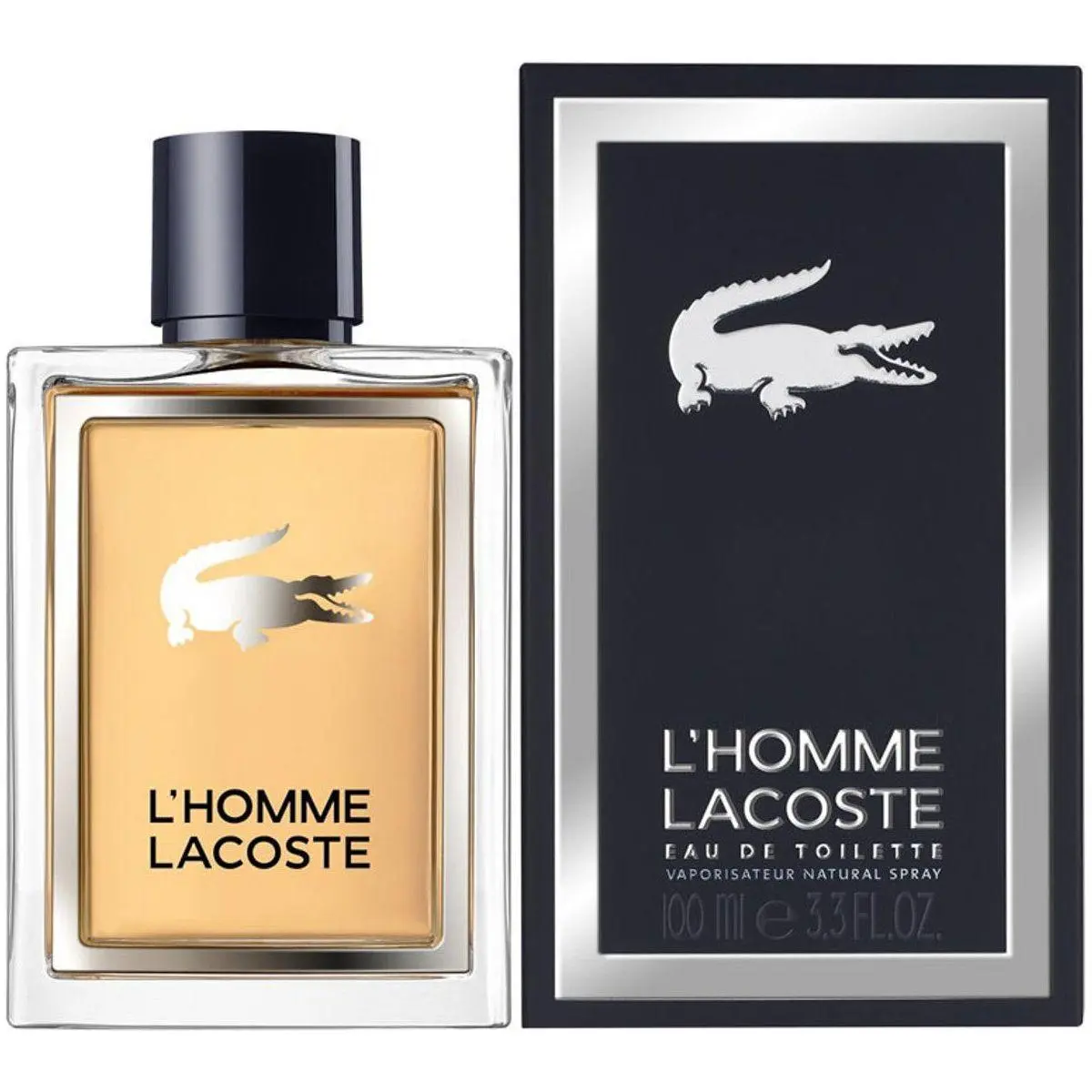 LACOSTE L'homme Eau de Toilette for Men - Woody Spicy Vanilla Scents, Amber Vanilla Men's Fragrance with Mandarin Mix, Jasmine Base Notes, 3.3 oz, Smelling Good, Aromatic Scent Men's Fragrance