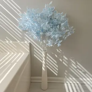 Flower Vase 16.5'' Tall White Ceramic Vase,Pampas Grass Vases,Modern Home Decorations,Handmade Brushed Skinny Floor Vases for Decor Living Room,Table,Fire Mantel,Entryway,White 40cm
