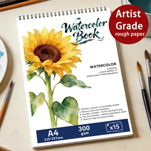 Professional Watercolor Book - Sunflower Cover, A4/a5 Size, 300gsm Rough Paper, Acid-Free, Ideal for Plant Painting & Creative Projects