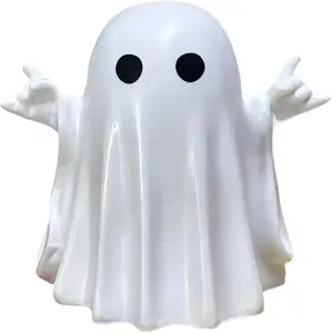 Spooky Resin Halloween Ghost Figurine in Rock Design, Lovely Decoration for Indoor Halloween Setup, Funny Porch and Indoor Spooky Home Decor Gifts Option