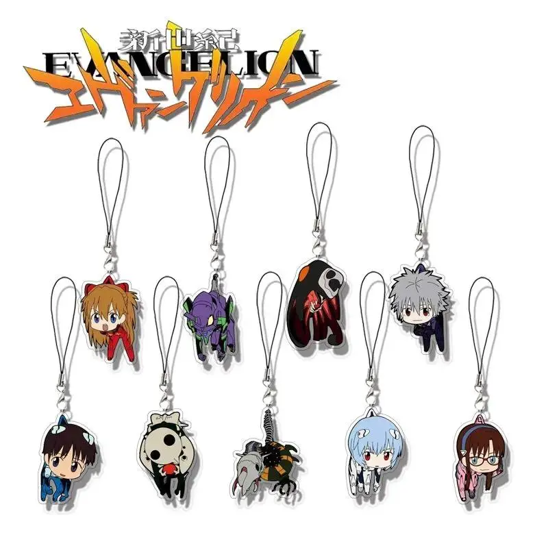 NEON GENESIS EVANGELION Evangelion-1 Acrylic Keychain - Q-Version Ayanami Rei & Asuka Characters, Cartoon Fashion Clothes Accessory for People (Collar Clip/Brooch Peripheral), Cartoons, Anime & Manga