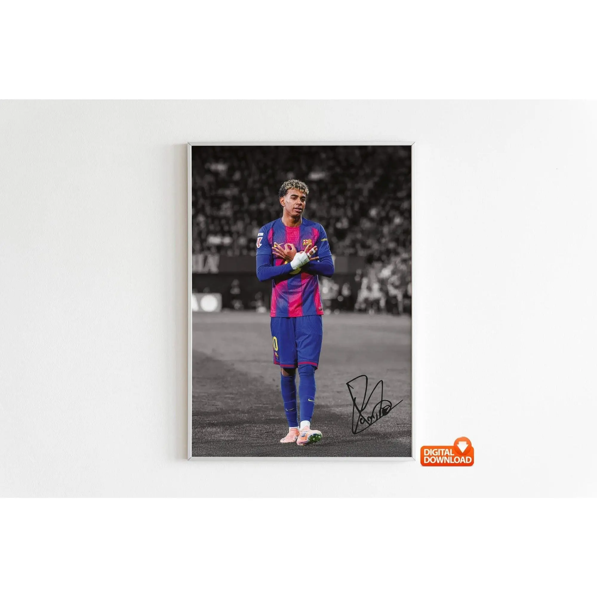 Lamine Yamal Poster, Signed Football Poster( Unframed - Print Only )