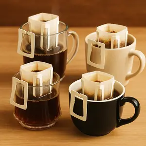 Food-grade non-woven fabric 50 Empty Hanging Ear Drip Coffee Filter Bags, Disposable Single Serve Filters for Coffee, Loose Leaf Tea & Herbal Drinks, Perfect for Home, Office, Travel & Camping