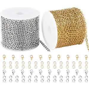 32.8  Stainless Steel Chain for  Making 2 Rolls  and   Making Chains Craft Chain Roll Oval  Bulk Chain  Supplies