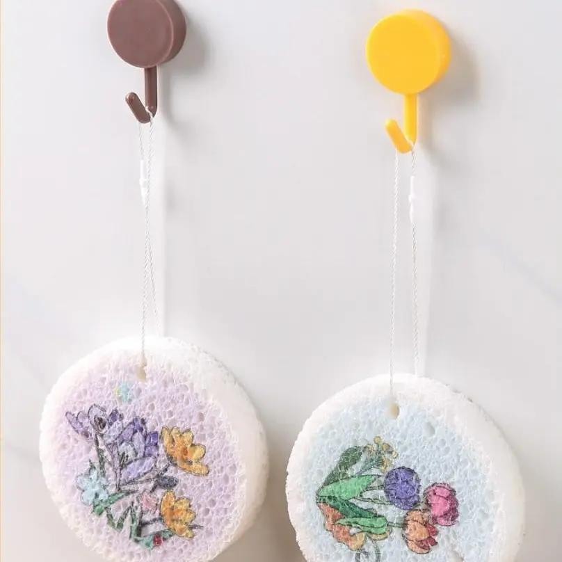 6/12 Pack Floral Wood Pulp Compressed Dish Sponges, Eco‑Friendly Cellulose Scrub Pads, Expandable Non‑Scratch Kitchen Sponge for Dishwashing Pots Pans Cleaning