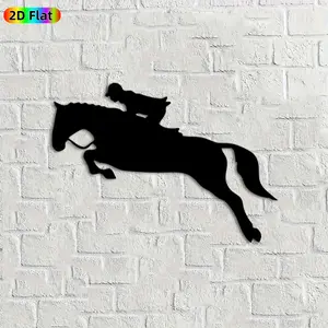 1pc Equestrian Horse Jumping Metal Wall Art, Dynamic Equestrian Statue Mural, Ideal Gift for New Year, Christmas, Equestrian Decor Enthusiasts, Weather-Resistant Metal Wall Decor Wall Sculptures,  Equestrian Enthusiasts