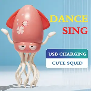 Dancing Squid Toy for Kids with Music and Lightghts , Sensory Development Interactive Baby Toy for Ages 2+ ,Perfect Gifts for Toddlers, Tummy Time Toys