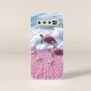Cute tropical summer vacation phone case, clear coastal island ocean bumper for Galaxy S10 — 975