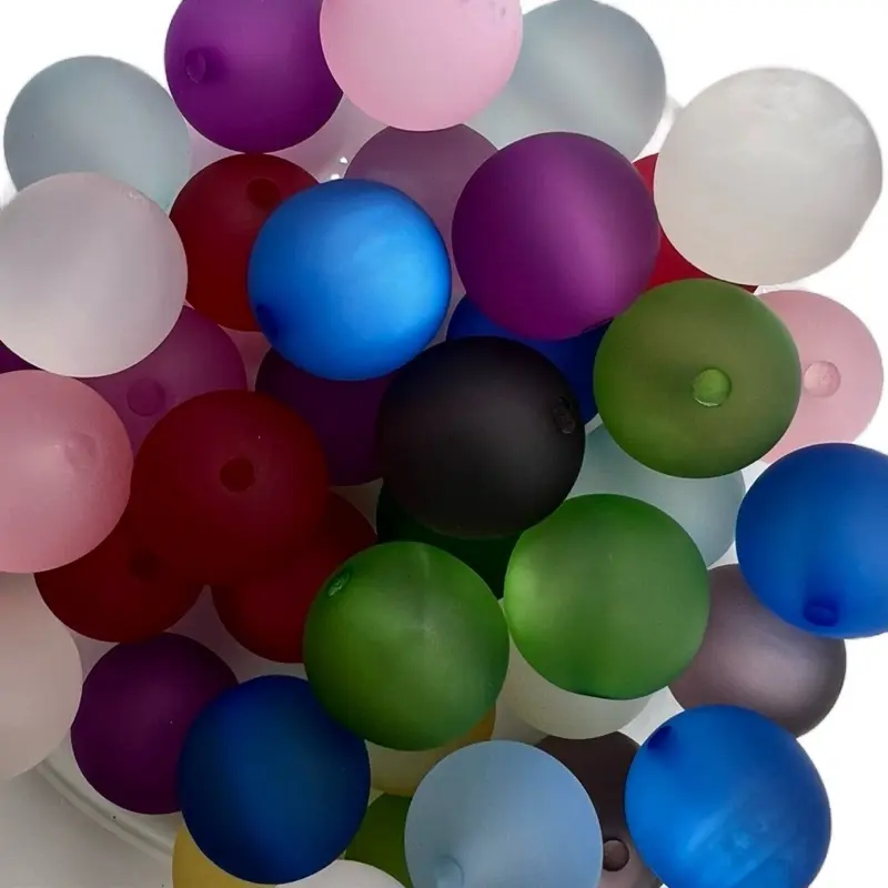 Frosted Cat Eye Beads 40-Piece 15.5mm Multicolor Assorted Round Beads, Bulk Mix for Crafting, DIY Jewelry, Decoration, Charms & Accessories. Vibrant Colors: Red, Blue, Green, Purple, Pink, Yellow.