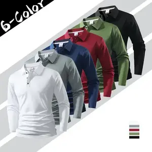 Autumn | Business Long-Sleeve Polo | 6-Pack | Work/Meetings/Daily | Stretch & Skin-Friendly Fabric | Unlined | Slim Fit with Collar tees graphic good