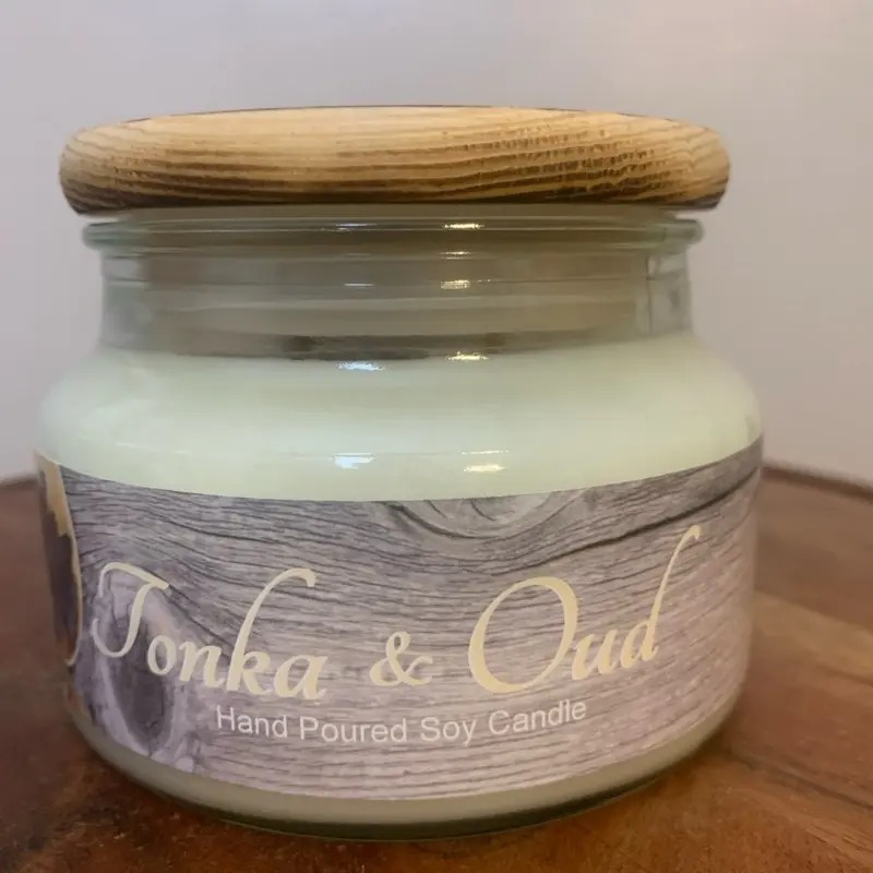 Taylor Candle Company Tonka & Oud Hand Poured Soy Candle - Rich Oud Wood & Creamy Tonka Bean Scent - Clean Long Lasting Burn - Various Sizes Available