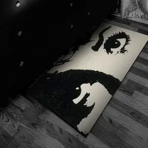 Cute Cartoon Eye Design Bedroom Rug, Soft Polyester Fiber Material, Foldable Indoor Decor, Home Decorative Rug, Perfect for Room