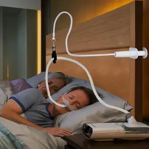 CPAP Hose Holder for Bed, CPAP Hose Hanger Avoid Buckling and Prevent Blockage, Angle Arbitrarily Sleeping Accessories, CPAP Accessories Supplies for Bedside & Sleep, No Punching Required