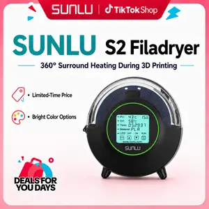 SUNLU S2 (Black) 3D Printer Filament Dryer - 360° Surround Heating Function, 1 Set 3D Printing Supply for Computers & Office Equipment, S2(Black) *1 Set