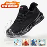 Women's & Men's Low-Top Closed-Toe Work Safety Shoes - Closed with Laces, Waterproof, SRC Oil-Resistant, Breathable Mesh, Lightweight, Comfortable, All Seasons (Black)