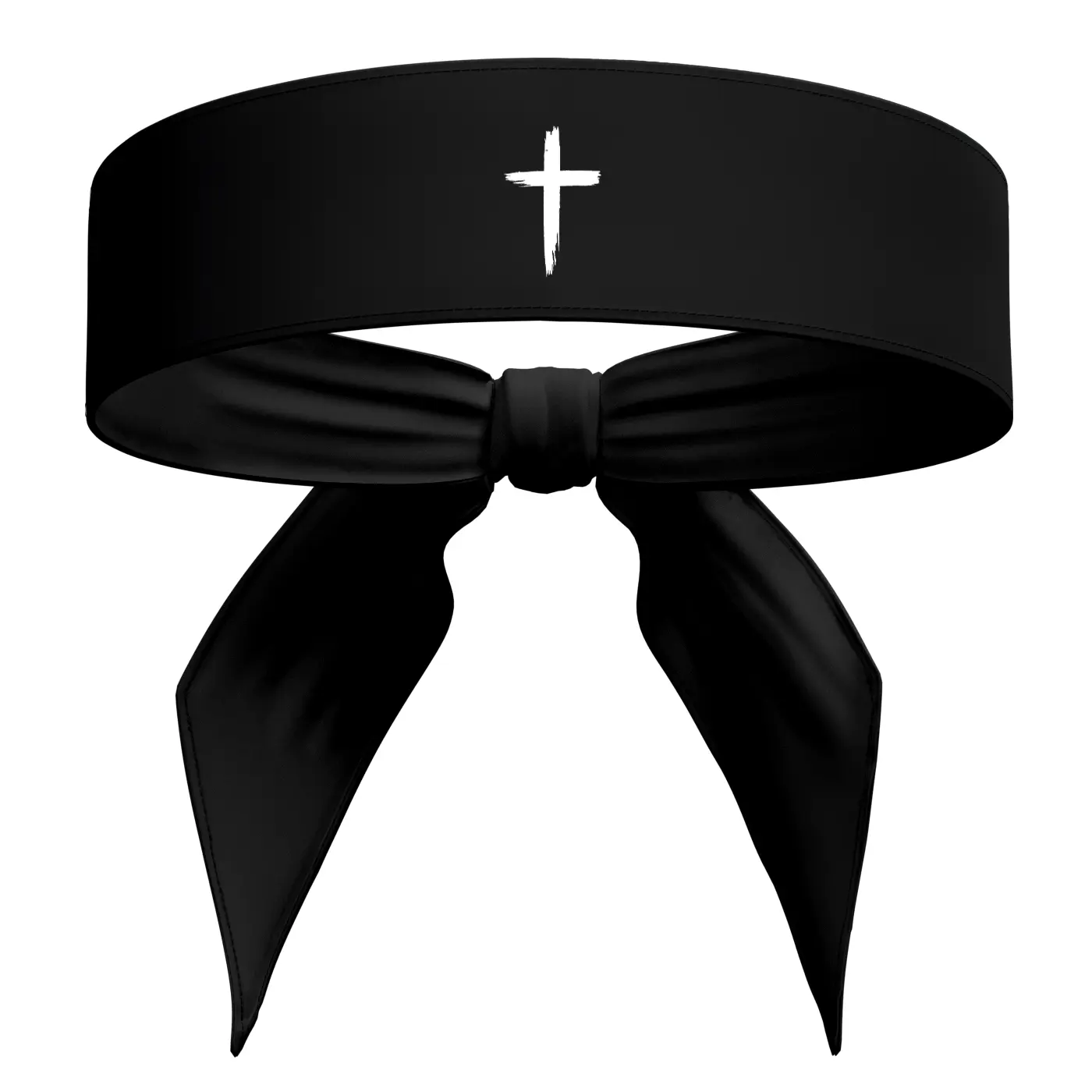 Black Headband / White Cross