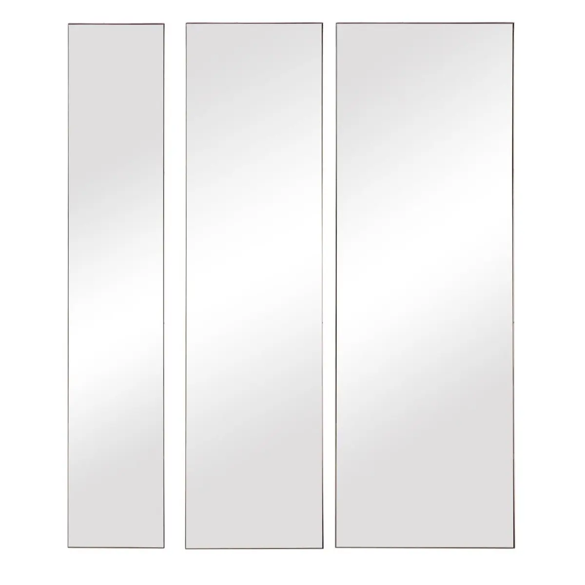 Rowling 3-Piece Gold Metal Leaf Rectangular Glass Mirrors Set - 3 Sizes, Horizontal Home Decor Wall Accents, Three Sizes