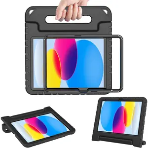 Case for  iPad (A16) 11th Generation 11 Inch 2025, iPad 10th Generation 10.9" 2022 with Built-in Screen Protector Durable Shockproof Lightweight Handle Cover for i Pad 10/11 Gen, Black