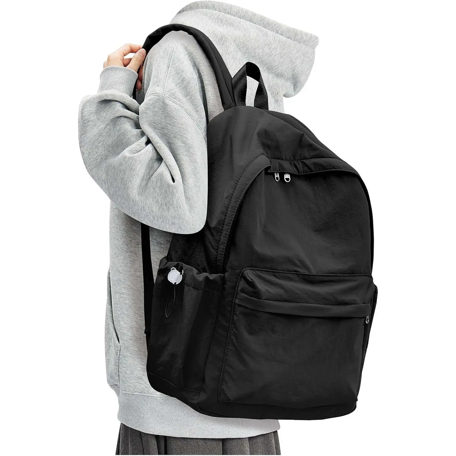 Black Backpack for School, High School Bookbag Back Pack for Teens Girls Boys, Lightweight College Backpack Book Bag for Women Men, Simple Casual Daypack Backpack Mochilas Escolares para Adolescentes