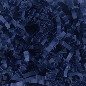 Crinkle Cut Paper Shred Filler, Shredded Paper for Gift Box, Crinkle Cut Paper Easter Grass Tissue Paper for Gift Wrapping & Basket Filling (Navy Blue)
