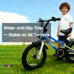 Kids Bike 12/14/16/18 Inch with Training Wheels, Toddler Bicycle for Boys Girls Ages 2-9, Safety Brake System, 95% Pre-Assembled Children's Bike with Light & Bell