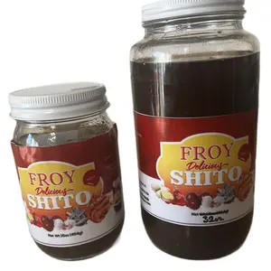 FROY Shito - Black Sauce in 32oz Bottle Flavor Dip, Authentic Ghanaian Condiment with Vegetable Oil, Dried Shrimp & Herrings, Perfect for Ga Kenkey, Fante Kenkey, Rice, Banku - Taffy