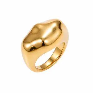 Liquid Gold Abstract Ring | High-Polish Sculptural Statement Piece